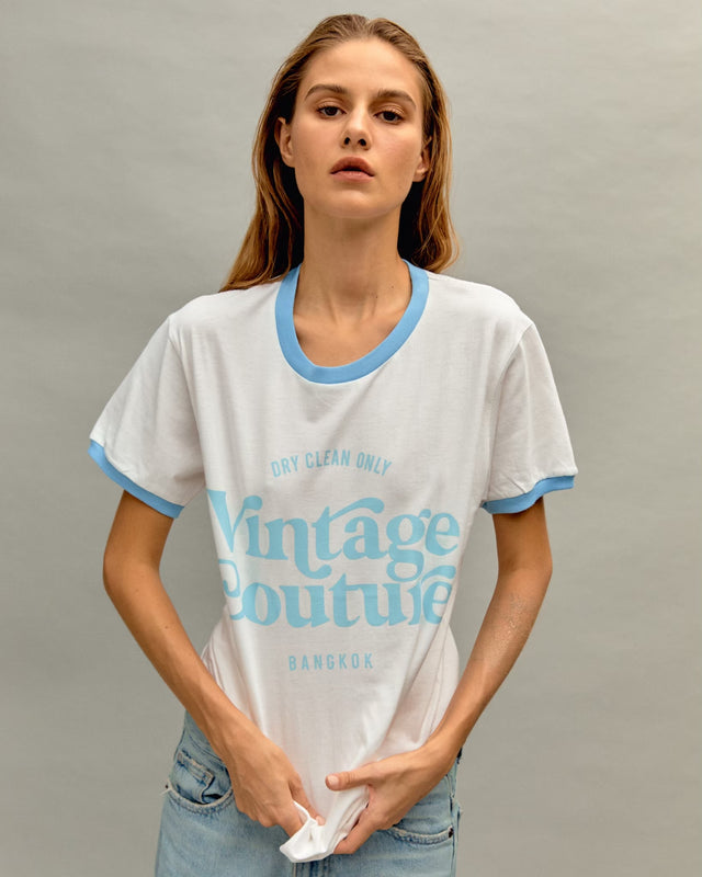 VINTAGE COUTURE BLUE RINGER TEE