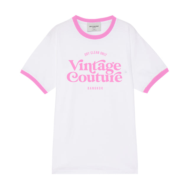 VINTAGE COUTURE PINK RINGER TEE